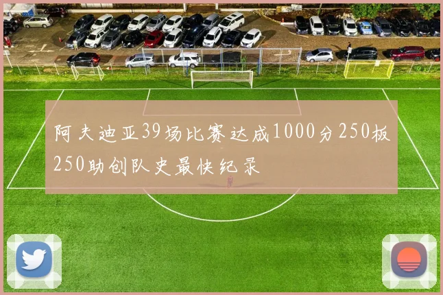 阿夫迪亚39场比赛达成1000分250板250助创队史最快纪录